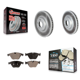 [Front] 2011-2013 BMW 535i Premium Coated Rotors & Ceramic Pads Brake Kit For Max Braking