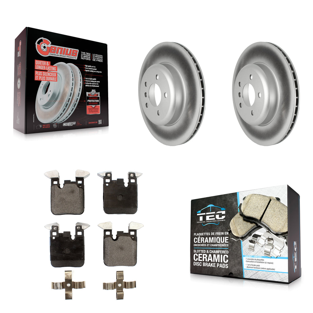 Rear Coated Brake Rotor Ceramic Pad Kit For BMW 328i xDrive 330i 430i Gran Coupe