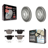 Rear Coated Disc Brake Rotor Ceramic Pad Kit For BMW 740Li 740i 535i GT xDrive 7