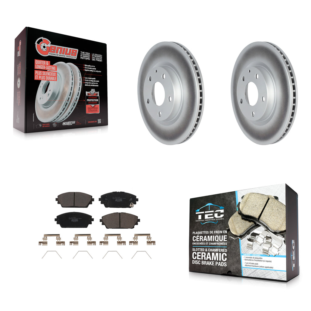 Front Coated Disc Brake Rotors And Ceramic Pads Kit For Mazda 3
