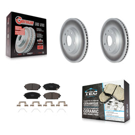 Front Coated Disc Brake Rotors And Ceramic Pads Kit For Mazda 3
