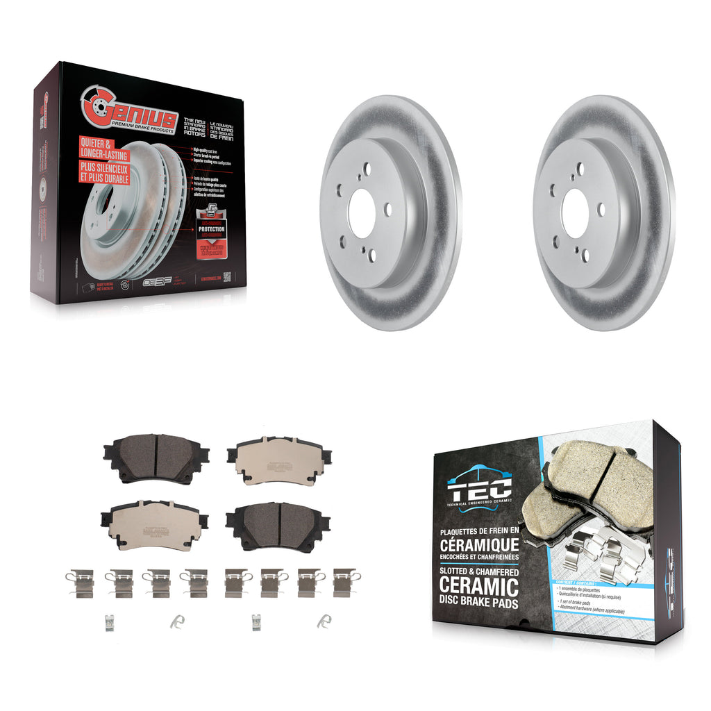 Rear Coated Disc Brake Rotors And Ceramic Pads Kit For Toyota Corolla
