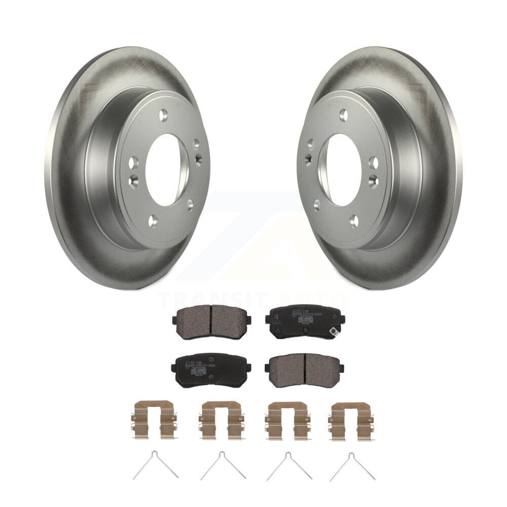 Rear Coated Disc Brake Rotors And Ceramic Pads Kit For Hyundai Kona