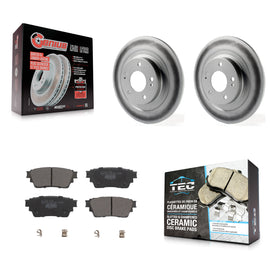 Rear Coated Brake Rotor & Ceramic Pad Kit For Mitsubishi Outlander Eclipse Cross