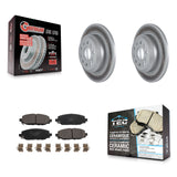 [Rear] 2018-2021 Jeep Wrangler Rubicon Premium Coated Rotors & Ceramic Pads Brake Kit For Max Braking