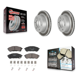 [Rear] 2019-2022 Ford Ranger Premium Coated Rotors & Ceramic Pads Brake Kit For Max Braking