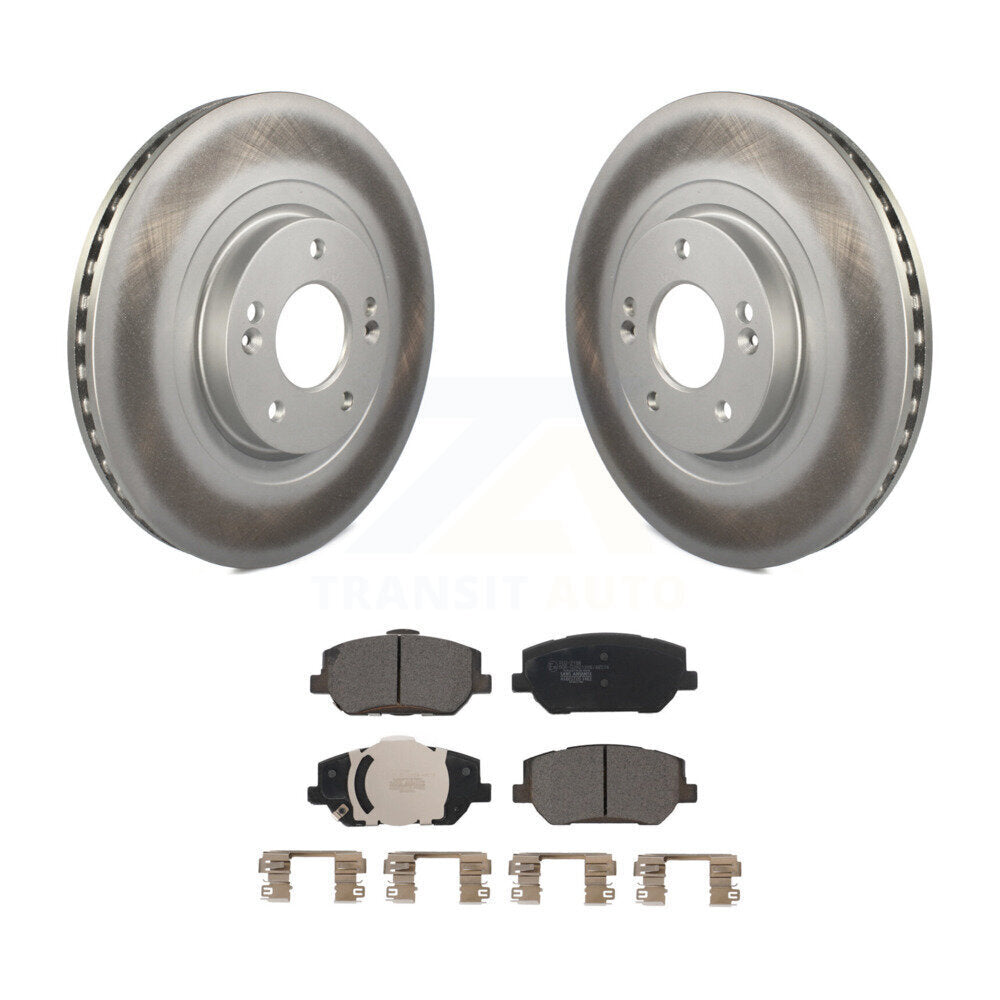 Front Coated Disc Brake Rotor And Ceramic Pad Kit For 2019-2020 Hyundai Santa Fe