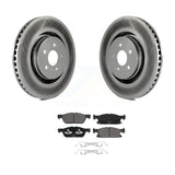 Front Coated Disc Brake Rotor And Ceramic Pad Kit For Ford Edge Lincoln Nautilus