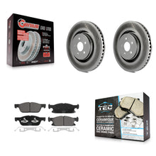 Charger l'image dans la galerie, Front Coated Disc Brake Rotor And Ceramic Pad Kit For Ford Edge Lincoln Nautilus