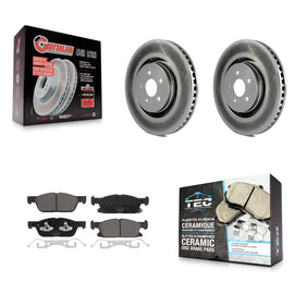 Front Coated Disc Brake Rotor And Ceramic Pad Kit For Ford Edge Lincoln Nautilus
