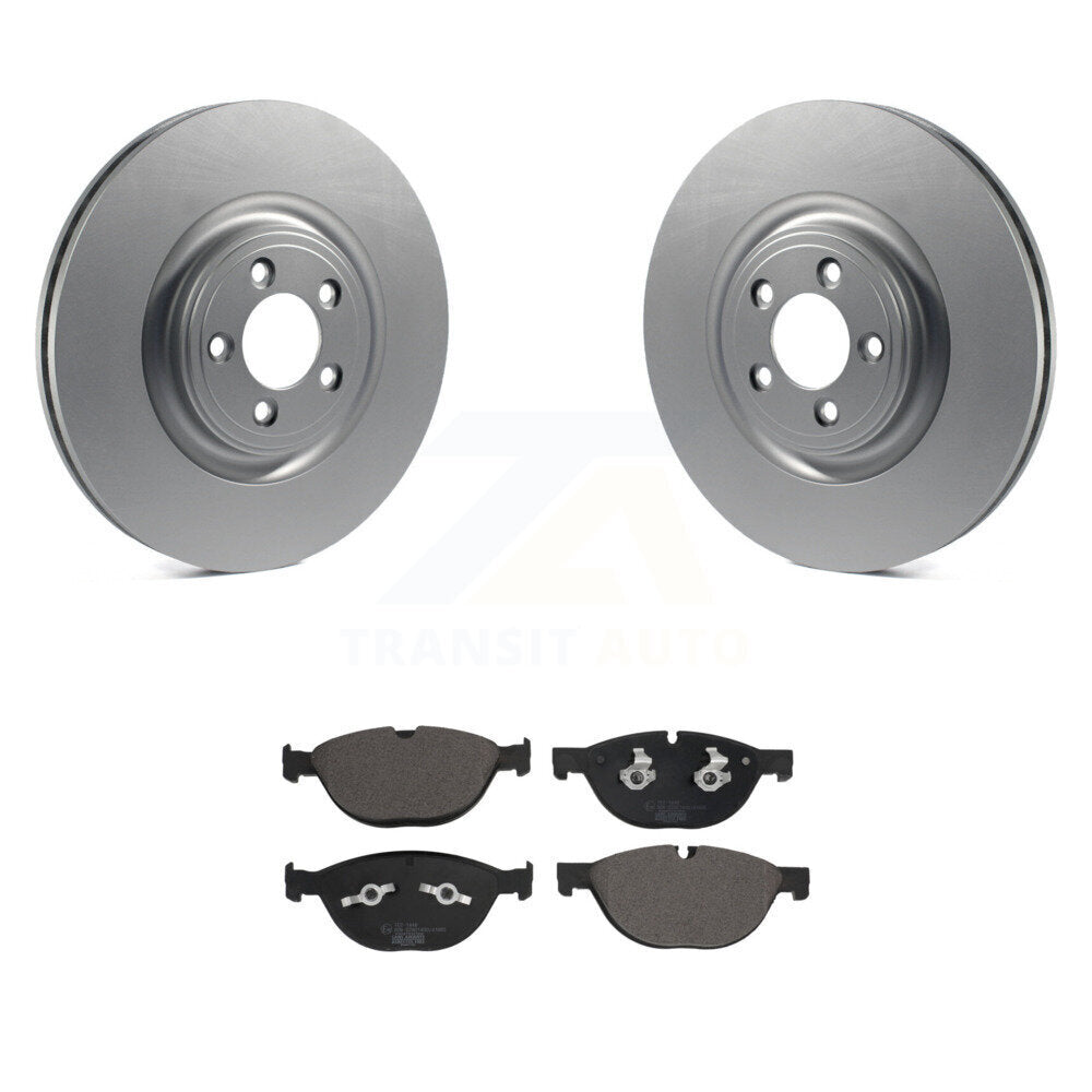 Front Coated Disc Brake Rotors And Ceramic Pads Kit For Jaguar XF XJ