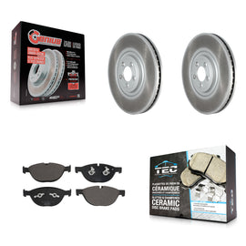 Front Coated Brake Rotor & Ceramic Pad Kit For Jaguar XF XJ XKR XJR XFR-S XJR575