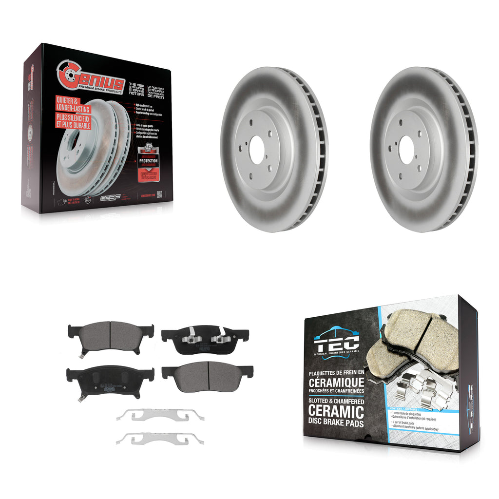 [Front] 2019-2022 Subaru Ascent Premium Coated Rotors & Ceramic Pads Brake Kit For Max Braking