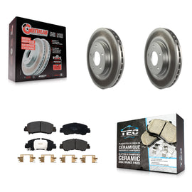 Front Coated Disc Brake Rotors And Ceramic Pads Kit For Mitsubishi Eclipse Cross