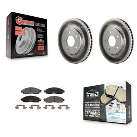 [Front] 2018-2022 Nissan LEAF Premium Coated Rotors & Ceramic Pads Brake Kit For Max Braking