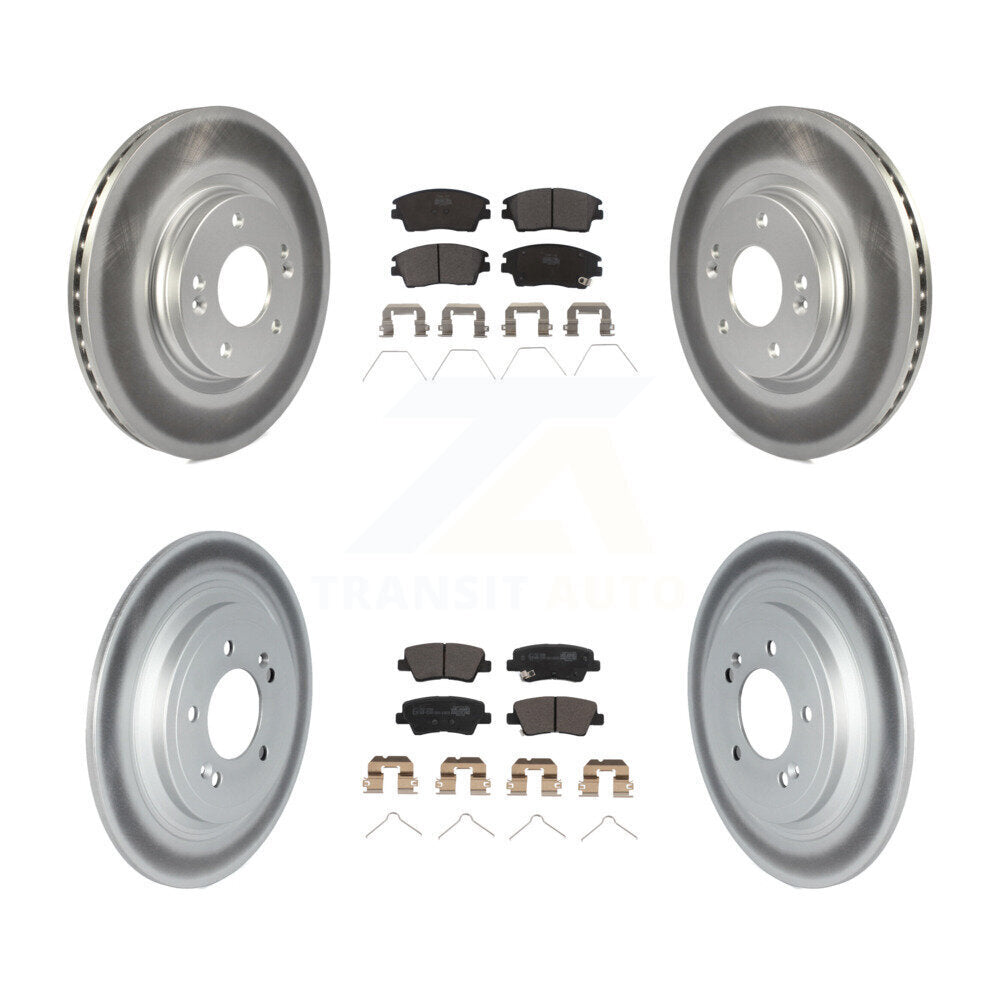 Front Rear Coat Disc Brake Rotor Ceramic Pad Kit For Kia Sportage Hyundai Tucson