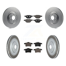 Charger l&#39;image dans la galerie, Front Rear Coated Disc Brake Rotors And Ceramic Pads Kit For Jaguar XF