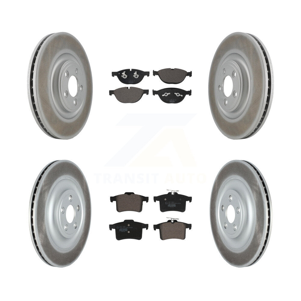 Front Rear Coated Disc Brake Rotors And Ceramic Pads Kit For Jaguar XF