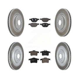 Front Rear Coated Disc Brake Rotors And Ceramic Pads Kit For Jaguar XF
