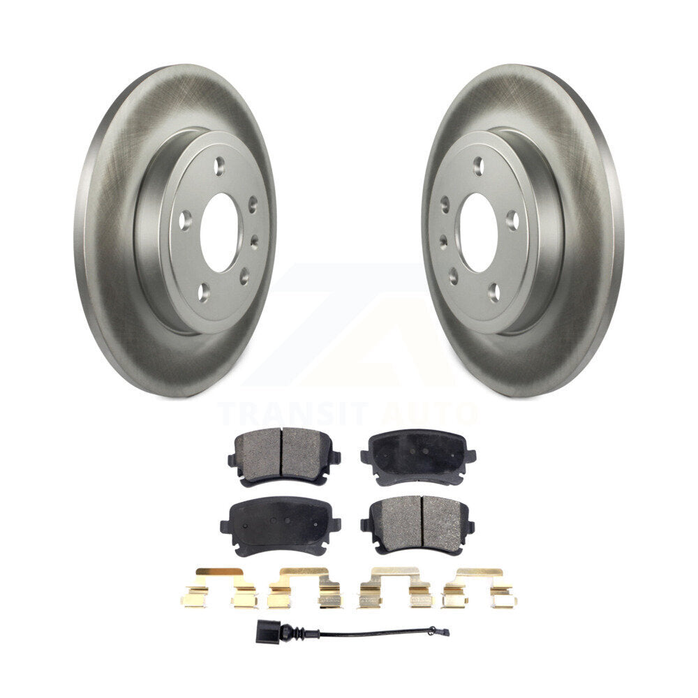 Rear Coated Disc Brake Rotors And Ceramic Pads Kit For Audi A4 Quattro