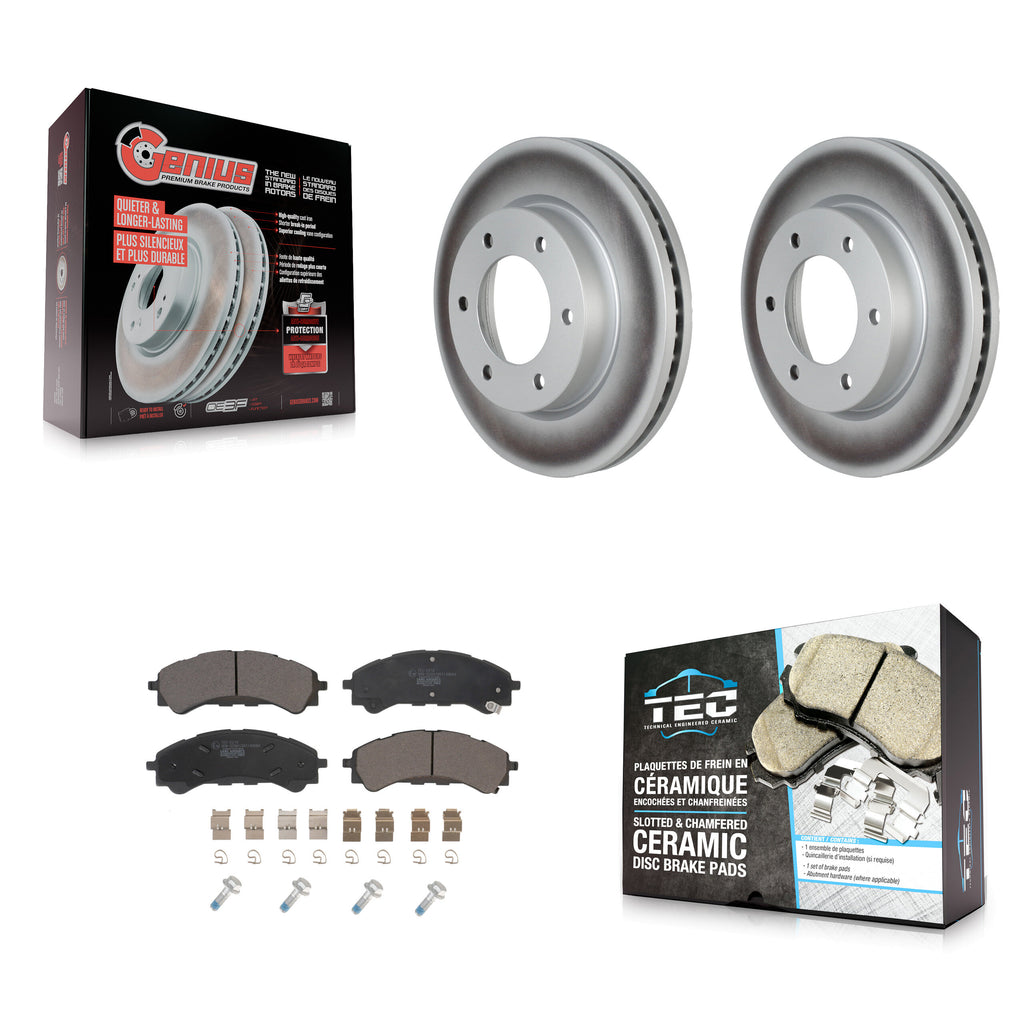 Front Coated Disc Brake Rotors And Ceramic Pads Kit For Ford Ranger Bronco