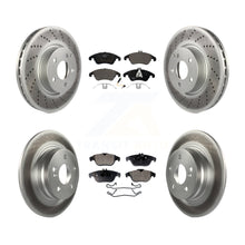 Charger l&#39;image dans la galerie, Front Rear Coated Disc Brake Rotors And Ceramic Pads Kit For Mercedes-Benz C300