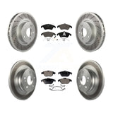 Front Rear Coated Disc Brake Rotors And Ceramic Pads Kit For Mercedes-Benz C300