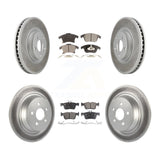 Front Rear Coated Disc Brake Rotors Ceramic Pad Kit For 2019-2020 Ford SSV Plug-In Hybrid KGT-102883