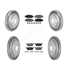 Front Rear Coated Disc Brake Rotors And Ceramic Pads Kit For Ram 1500