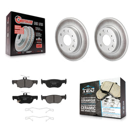 Rear Coated Disc Brake Rotors And Ceramic Pads Kit For Mazda 3 CX-30