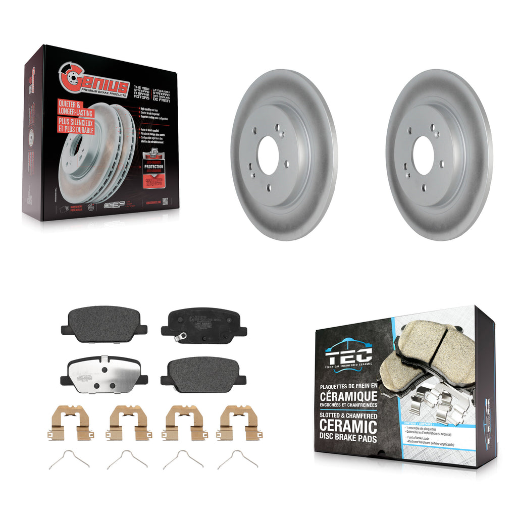 Rear Coated Disc Brake Rotors Ceramic Pad Kit For Hyundai Santa Fe Kia Telluride