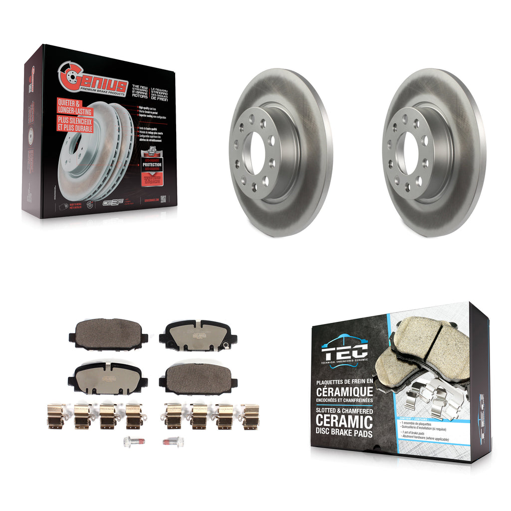 Rear Coated Disc Brake Rotors And Ceramic Pads Kit For Jeep Compass
