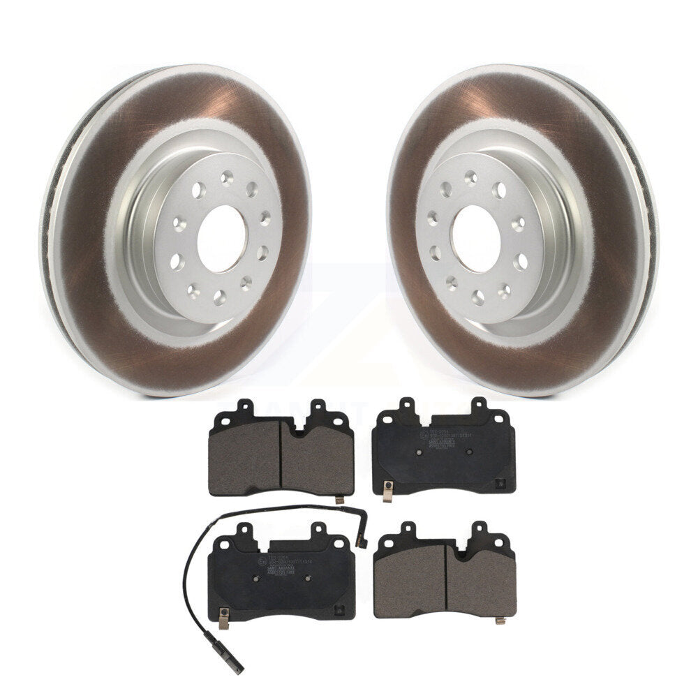 Front Coated Disc Brake Rotors And Ceramic Pads Kit For Cadillac CT6