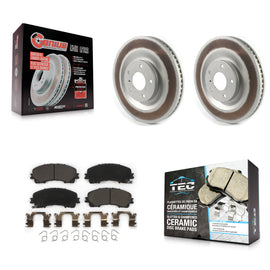 Front Coated Disc Brake Rotors And Ceramic Pads Kit For INFINITI QX50 QX55