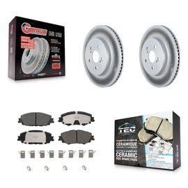 Front Coated Disc Brake Rotor And Ceramic Pad Kit For Toyota Corolla Prius Prime