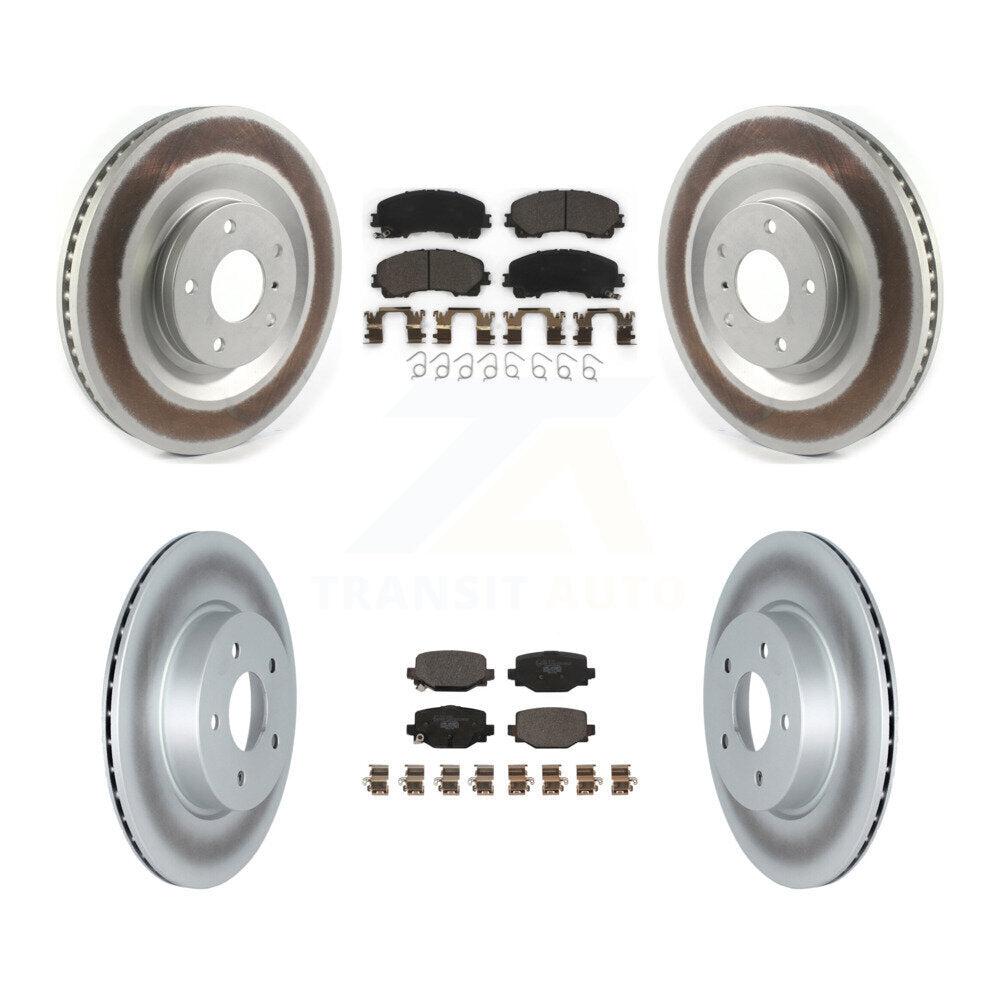 Front Rear Coated Disc Brake Rotors And Ceramic Pads Kit For INFINITI QX50 QX55