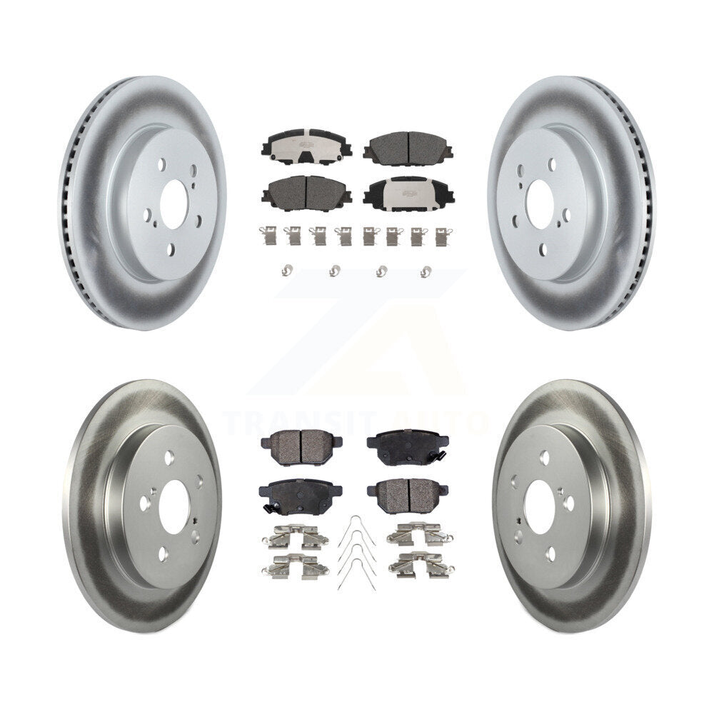 Front Rear Coat Disc Brake Rotors Ceramic Pad Kit For Toyota Corolla Prius Prime