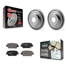 Rear Coated Disc Brake Rotors And Ceramic Pads Kit For Mitsubishi Eclipse Cross