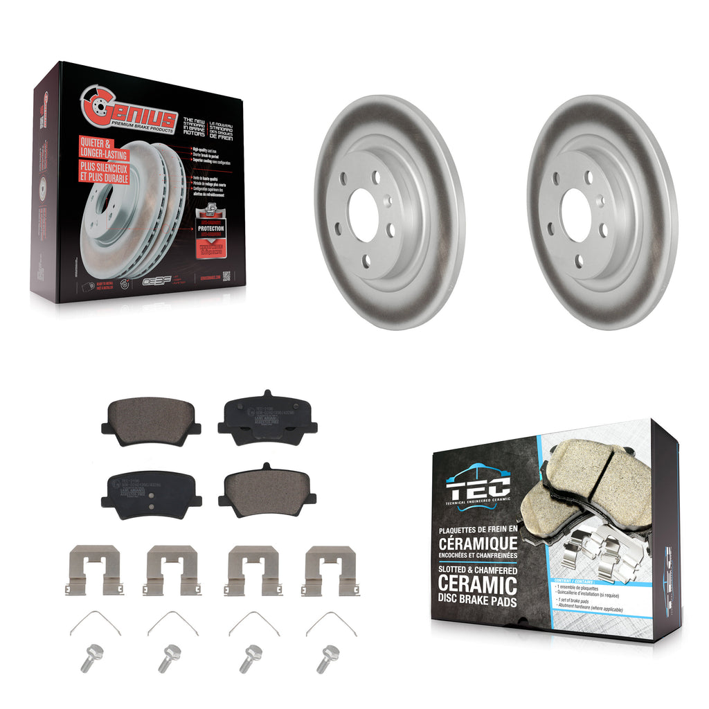 Rear Coated Disc Brake Rotors And Ceramic Pads Kit For Volvo XC40