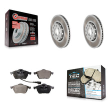 Charger l'image dans la galerie, Front Coated Disc Brake Rotors And Ceramic Pads Kit For Audi A6 Quattro 100