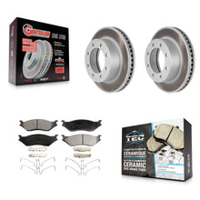 Charger l'image dans la galerie, Front Coated Disc Brake Rotors And Ceramic Pads Kit For Ford F-450 Super Duty