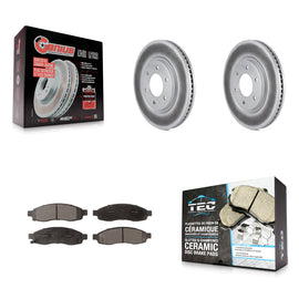 [Front] 2007 Nissan TITAN From 04 07 Premium Coated Rotors & Ceramic Pads Brake Kit For Max Braking