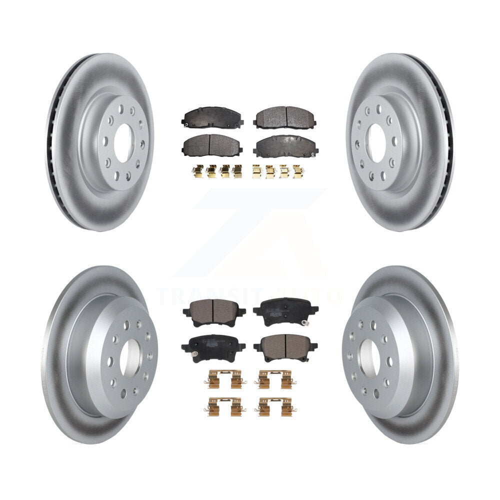 Front Rear Coated Disc Brake Rotors And Ceramic Pads Kit For Jeep Wrangler