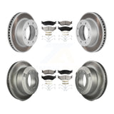 Front Rear Coated Disc Brake Rotor And Ceramic Pad Kit For Ford F-450 Super Duty