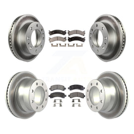 Front Rear Coated Disc Brake Rotors & Ceramic Pad Kit For Chevrolet Express 4500