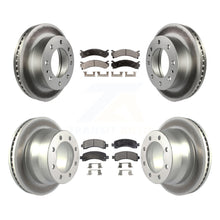 Charger l'image dans la galerie, Front Rear Coated Disc Brake Rotors &amp; Ceramic Pad Kit For Chevrolet Express 4500