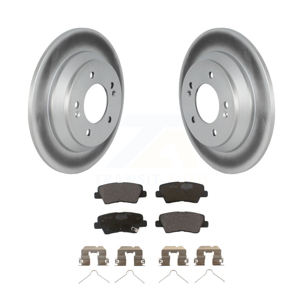 Rear Coated Disc Brake Rotors And Ceramic Pads Kit For 2020-2022 Kia Soul 1.6L