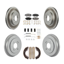 Charger l&#39;image dans la galerie, Front Rear Coated Disc Brake Rotors Ceramic Pad &amp; Drum Kit (7Pc) For Honda Civic