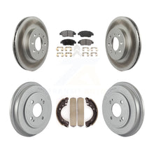 Charger l&#39;image dans la galerie, Front Rear Coated Disc Brake Rotors Ceramic Pads And Drum Kit For Honda Civic