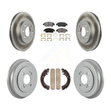 Charger l'image dans la galerie, Front Rear Coated Disc Brake Rotors Ceramic Pads And Drum Kit For Honda Civic